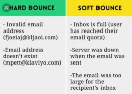 What are the key differences between hard and soft bounce emails?